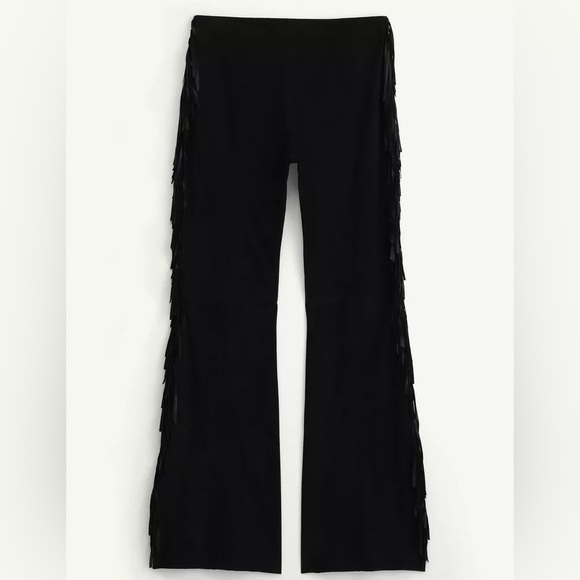 NWT ZARA LIMITED EDITION 100% SUEDE FRINGE PANTS - Picture 6 of 8